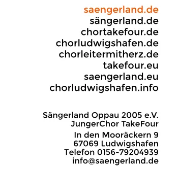 Impressum jun25 1 Sängerland Oppau, JungerChor TakeFour